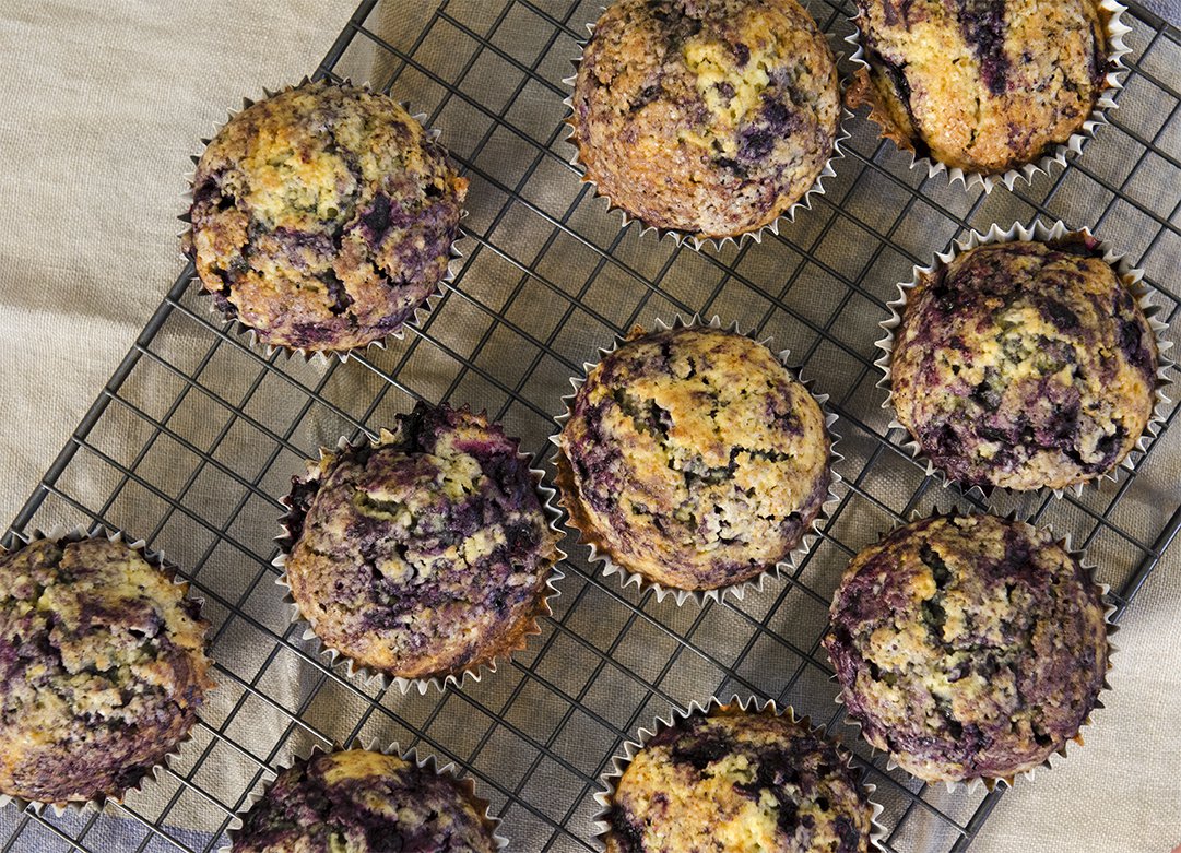 Saftige blåbærmuffins