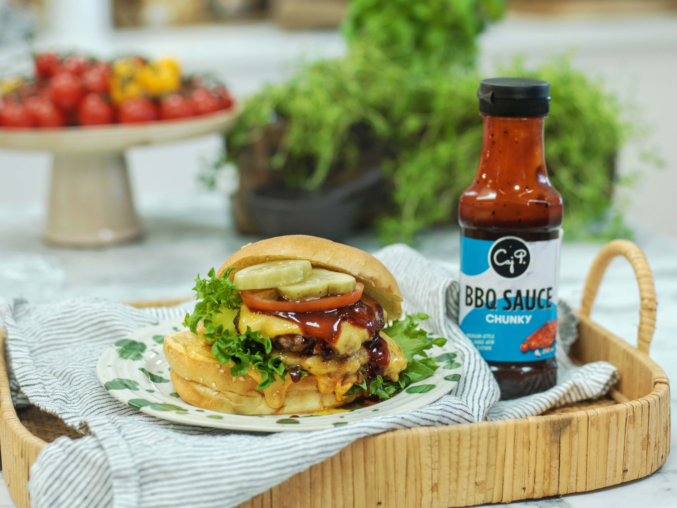 Smashburger med BBQ-saus